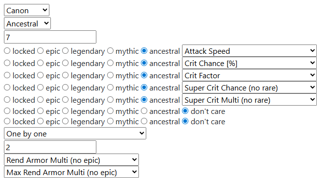 Submodule reroll simulator screenshot